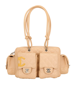 Cambon Reporter Bag, Leather, Beige, 10219261(2005-06), Ac, 3*
